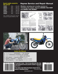 Suzuki TS50X (1984-2000) Haynes Repair Manual Printed Book Back Cover