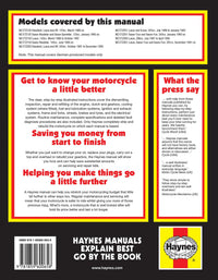 MZ ETZ Models (1981-1995) Haynes Repair Manual Printed Book Back Cover