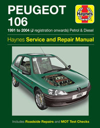 Peugeot 106 Petrol & Diesel (1991-2004) Haynes Repair Manual Printed Book Front Cover