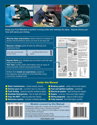 Ford Mondeo Petrol (1993-Sept 2000) Haynes Repair Manual Printed Book Back Cover