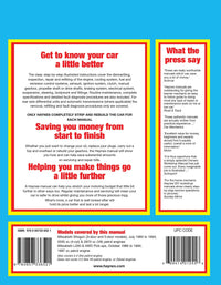Mitsubishi Shogun & L200 Pick-Ups Petrol (1983-1994) Haynes Repair Manual Printed Book Back Cover