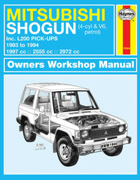 Mitsubishi Shogun & L200 Pick-Ups Petrol (1983-1994) Haynes Repair Manual Printed Book Front Cover