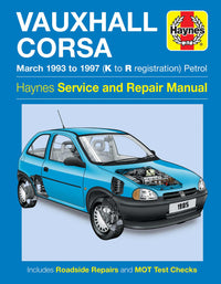 Vauxhall Corsa Petrol (Mar 1993-1997) Haynes Repair Manual Printed Book Front Cover