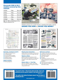 Kawasaki ZX750 (Ninja ZX-7 & ZXR750) Fours (1989-1996) Haynes Repair Manual Printed Book Back Cover