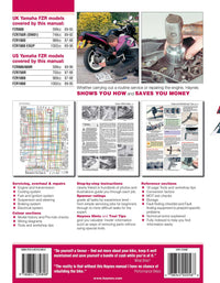 Yamaha FZR600, 750 & 1000 Fours (1987-1996) Haynes Repair Manual Printed Book Back Cover