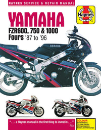 Yamaha FZR600, 750 & 1000 Fours (1987-1996) Haynes Repair Manual Printed Book Front Cover