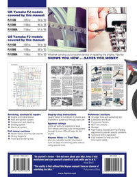 Yamaha FJ1100 & 1200 Fours (1984-1996) Haynes Repair Manual Printed Book Back Cover