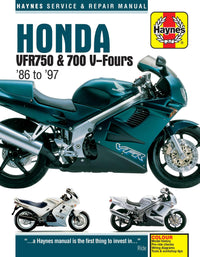 Honda VFR750 & 700 V-Fours (1986-1997) Haynes Repair Manual Printed Book Front Cover