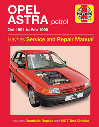 Opel Astra Petrol (Oct 1991-Feb 1998) Haynes Repair Manual Printed Book Front Cover