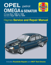Opel Omega & Senator Petrol (Nov 1986-1994) Haynes Repair Manual Printed Book Front Cover