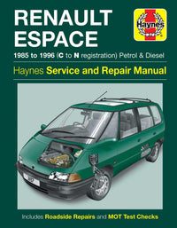 Renault Espace Petrol & Diesel (1985-1996) Haynes Repair Manual Printed Book Front Cover