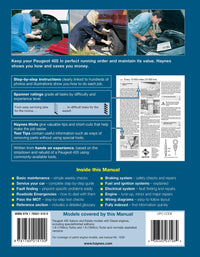 Peugeot 405 Diesel (1988-1997) Haynes Repair Manual Printed Book Back Cover