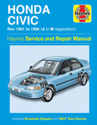 Honda Civic (Nov 1991-1996) Haynes Repair Manual Printed Book Front Cover