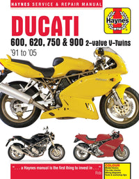 Ducati 600, 620, 750 & 900 2-valve V-Twins (1991-2005) Haynes Repair Manual Printed Book Front Cover