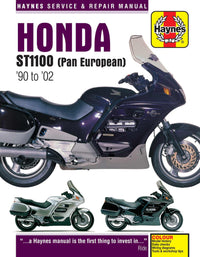 Honda ST1100 Pan European V-Fours (1990-2002) Haynes Repair Manual Printed Book Front Cover
