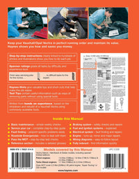 Vauxhall/Opel Vectra Petrol & Diesel (1995-Feb 1999) Haynes Repair Manual Printed Book Back Cover