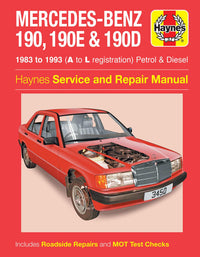 Mercedes-Benz 190, 190E & 190D Petrol & Diesel (1983-1993) Haynes Repair Manual Printed Book Front Cover