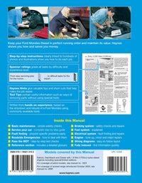 Ford Mondeo Diesel (1993-Sept 2000) Haynes Repair Manual Printed Book Back Cover