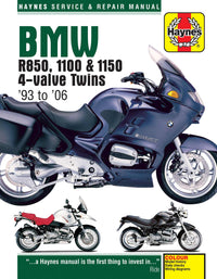 BMW R850, 1100 & 1150 4-valve Twins (1993-2006) Haynes Repair Manual Printed Book Front Cover