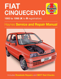 Fiat Cinquecento (1993-1998) Haynes Repair Manual Printed Book Front Cover