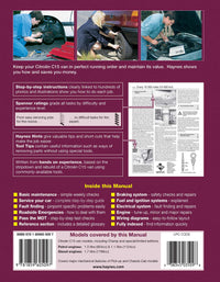 Citroen C15 Van Petrol & Diesel (1989-Oct 1998) Haynes Repair Manual Printed Book Back Cover