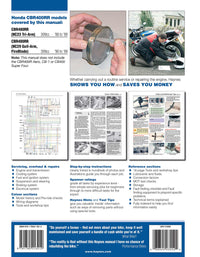 Honda CBR400RR Fours (1988-1999) Haynes Repair Manual Printed Book Back Cover