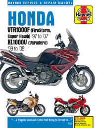 Honda VTR1000F (FireStorm, Super Hawk) (1997-2007) & XL1000V (Varadero) (1999-2008) Haynes Repair Manual Printed Book Front Cover