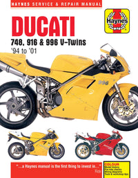 Ducati 748, 916 & 996 4-valve V-Twins (1994-2001) Haynes Repair Manual Printed Book Front Cover