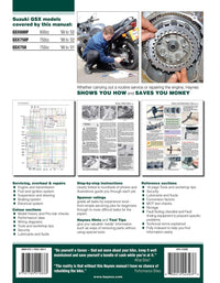 Suzuki GSX600/750F & GSX750 (1998-2003) Haynes Repair Manual Printed Book Back Cover
