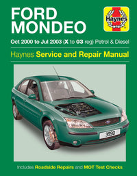 Ford Mondeo Petrol & Diesel (Oct 2000-Jul 2003) Haynes Repair Manual Printed Book Front Cover