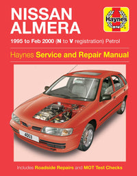 Nissan Almera Petrol (1995-Feb 2000) Haynes Repair Manual Printed Book Front Cover