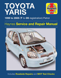 Toyota Yaris Petrol (1999-2005) Haynes Repair Manual Printed Book Front Cover