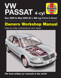 Volkswagen Passat Petrol & Diesel (Dec 2000-May 2005) Haynes Repair Manual Printed Book Front Cover