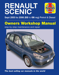 Renault Scenic Petrol & Diesel (Sept 2003-2006) Haynes Repair Manual Printed Book Front Cover