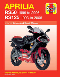 Aprilia RS50 (1999-2006) & RS125 (1993-2006) Haynes Repair Manual Printed Book Front Cover