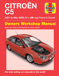 Citroen C5 Petrol & Diesel (2001-Mar 2008) Haynes Repair Manual Printed Book Front Cover