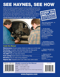 Honda CR-V Petrol & Diesel (2002-2006) Haynes Repair Manual Printed Book Back Cover