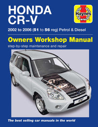 Honda CR-V Petrol & Diesel (2002-2006) Haynes Repair Manual Printed Book Front Cover