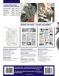 Yamaha FZ6 Fazer (2004-2008) Haynes Repair Manual Printed Book Back Cover