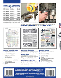 Suzuki GSX1400 (2002-2008) Haynes Repair Manual Printed Book Back Cover