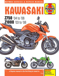 Kawasaki Z750 & Z1000 (2003-2008) Haynes Repair Manual Printed Book Front Cover