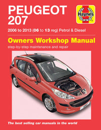 Peugeot 207 Petrol & Diesel 2006-2013 Haynes Repair Manual Printed Book Front Cover