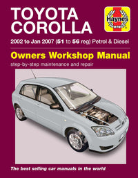 Toyota Corolla Petrol & Diesel (2002-Jan 2007) Haynes Repair Manual Printed Book Front Cover