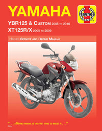 Yamaha YBR125 (2005-2016) & XT125R/X (2005-2009) Haynes Repair Manual Printed Book Front Cover