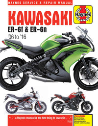 Kawasaki ER-6f & ER-6n (2006-2016) Haynes Repair Manual Printed Book Front Cover