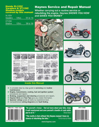 Honda XL125V & VT125C (1999-2014) Haynes Repair Manual Printed Book Back Cover