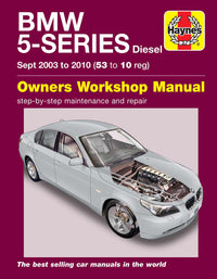BMW 5 Series Diesel (Sept 2003-2010) Haynes Repair Manual Printed Book Front Cover