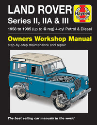 Land Rover Series II, IIA & III Petrol & Diesel (1958-1985) Haynes Repair Manual Printed Book Front Cover