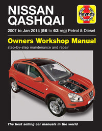 Nissan Qashqai Petrol & Diesel (2007-2014) Haynes Repair Manual Printed Book Front Cover