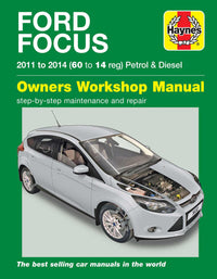 Ford Focus Petrol & Diesel (2011-2014) Haynes Repair Manual Printed Book Front Cover